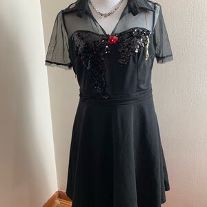 Little black grunge dress recworked  size L